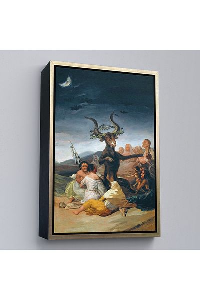 Harita Sepeti Halloween într-un cadru de aur, Francisco Goya Asamblarea vrăjitorilor Artă Pictură pe pânză