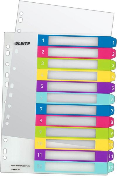 erorex A4 1 12 Index Pc Printable Extra Wide Heavy Duty Plastic White Multicolour