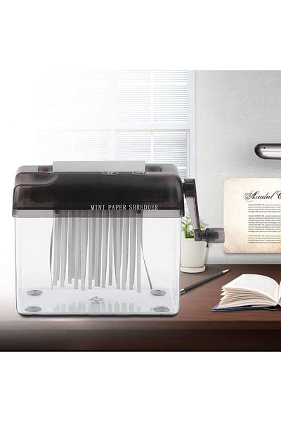 erorex A6 Manual Hand Paper Shredder Mini Hand Paper Shredder Office Home Black