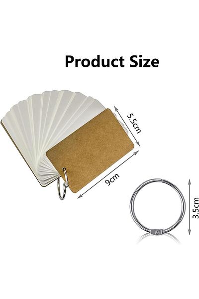 erorex 400 Sheets White Blank Flash Cards With Binder Rings 3.5 X 2.2 Inch Index Cards Small Note Cards