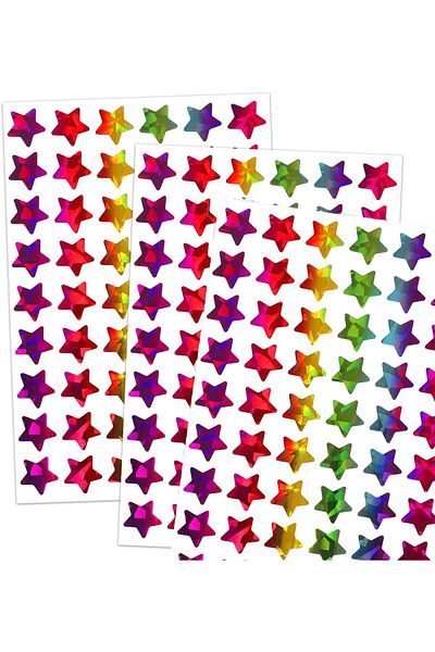 erorex 30 Pcs Sparkly Stickers Glitter Foil Heart Stickers Sparkly Round Stickers Star Stickers For Kids