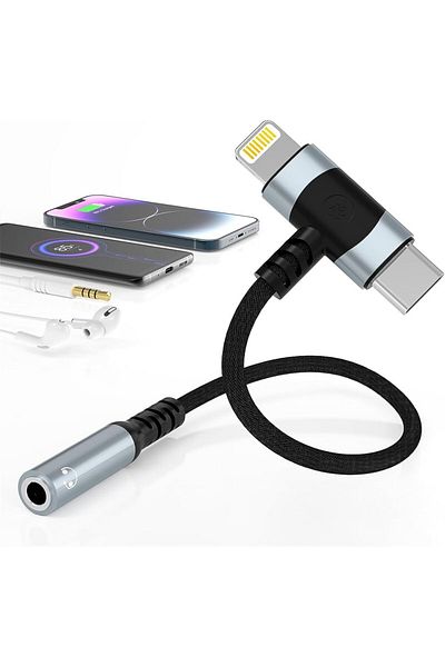 erorex Usb C Splitter Dual Usb C Headphone & Charger Adapter 2 In 1 Type C Audio Dongle Cable W Pd 60W