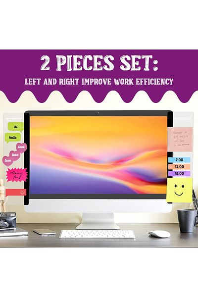 erorex Office Desk Accessories 2Pcs Computer Monitor Memo Board Computer Message Board Office Supplies For