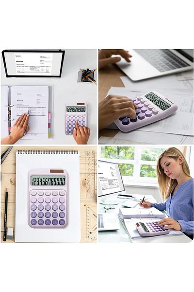 erorex Desk Calculator With Easy To Read Large Lcd Display Solar And Battery Dual Power Desktop