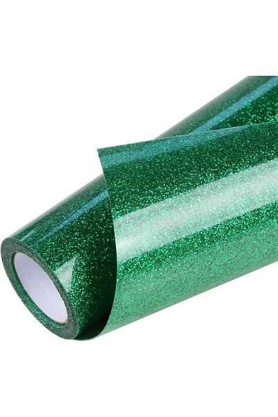 erorex Green Glitter Heat Transfer Vinyl Rolls 12 Inch X 5 Ft Iron On Vinyl For Shirts Glitter Htv Vinyl
