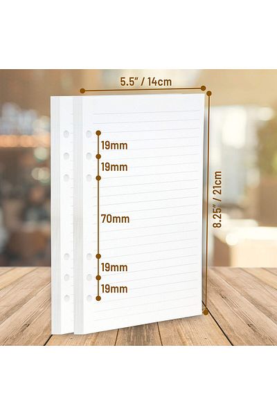 erorex A5 6 Ring Binder Planner Inserts 8 1 4 X 5 5 8 Inch Thick Cream Color Blank Loose Leaf A5 Paper
