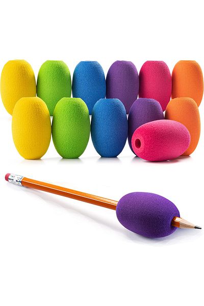 erorex Egg Pen Pencil Grips For Kids And Adults Colorful Cushioned Holders For Handwriting Drawing