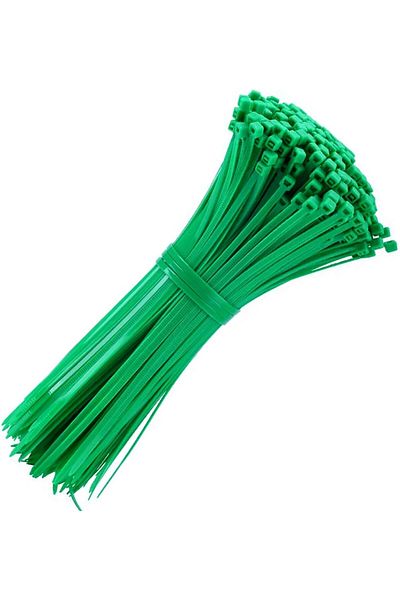 erorex ربطات كابلات 300 مم × 7.6 مم، عبوة من 100 ربطة بلاستيكية متعددة الأغراض من النايلون الممتاز باللون الأخضر