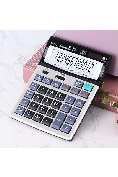 erorex Desktop Calculator 12 Digit Large Lcd Display Dual Solar Power And Battery Mechanical Big Buttons