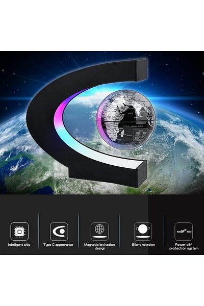 erorex Magnetic Levitation Floating World Map Globe With Led Light Cool Gadgets Decor Fixture Floating