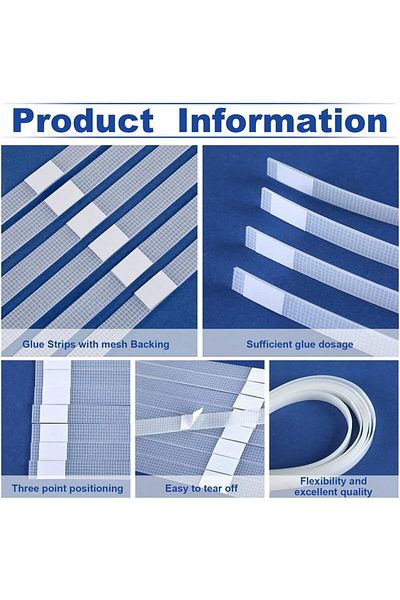 erorex 50 Pcs Glue Strips With Mesh Backing 0.47Inch 12Mm Thermal Glue Strips For Book Binding Repair