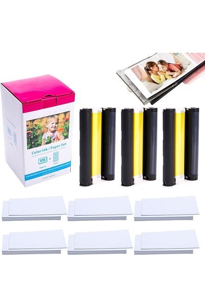 erorex ورق CP1500 متوافق مع حبر وورق Canon Selphy CP1500 Kp 108In ورق طابعة الصور Canon