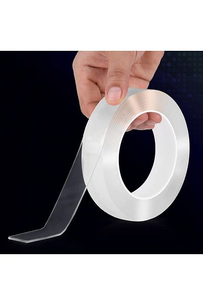 erorex 3 Meter Magic Improvement Double Sided Tape Mounting Transparent Trace Less Acrylic Reuse Washable
