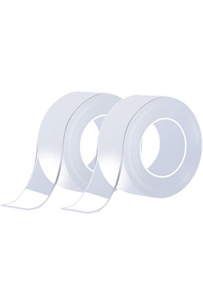 erorex 2 Rolls Multipurpose Washable Double Sided Adhesive Tape Nano Tape Traceless Heavy Duty Mounting