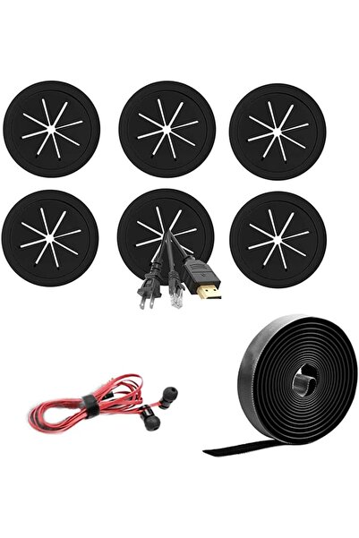 Generic 6+1 Data Cable Sorting Table Hole Protection Ring Hole Tape Self Adhe...