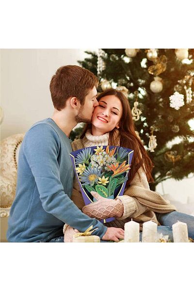 erorex Pop Up Greeting Cards 3D Pop Up Flower Bouquet Greeting Card Handmade Gift Cards For Birthday Gifts