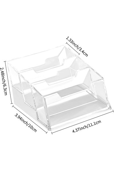 erorex Business Cards Holder Display Desk Clear Acrylic Premium Multiple 3 Tier 3 Slots Storage Rack