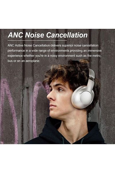 erorex Wireless Bluetooth Headphones With Enc And Anc Noise Cancellation Hifi Stereo Over Ear Earphones