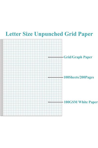 erorex Graph Paper A4 Grid Paper 4 Inch X4 Inch Blue Quad Rule 100Sheets 200Pages Unpunched Double Sided