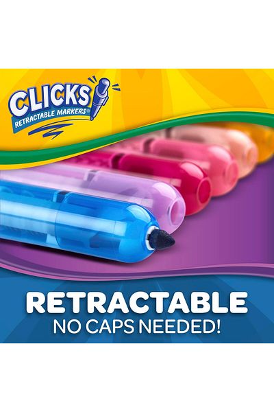 erorex Washable Clicks Retractable Markers Bold Bright Colors 10Ct