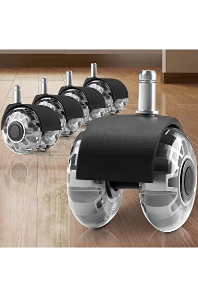 Generic طقم عجلات دوارة لكرسي مكتب، مكون من 4 قطع، بقياس 2 بوصة، عجلات مزدوجة...