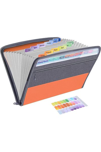 erorex File Organizer 13 Pockets A4 Document Organizer With 27Pcs Multicolor Labels Expanding File Folder