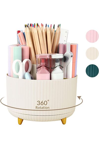 erorex 360 Degree Rotating Desk Organizer Dual Purpose Pencil Pen Holder For Desk Rotating Desk Pen