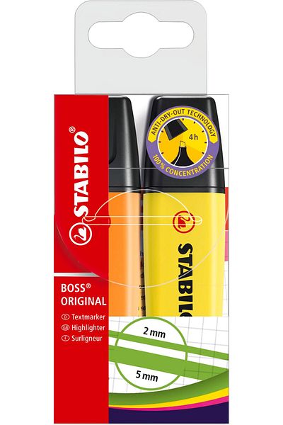 erorex Highlighter Boss Original Wallet Of 2 Yellow