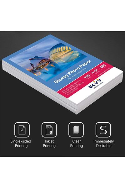 erorex 6 Inch Cast Coated Photo Paper For Printer 4X6 Inch 102*152Mm Photograph Print Paper White Glossy
