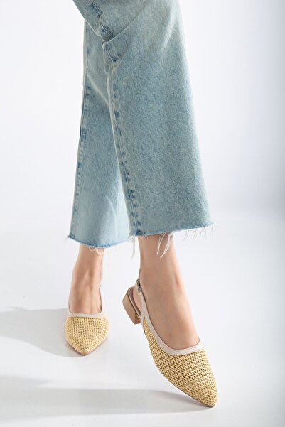 Ayakkabı Frekansı Μπεζ Γυναικείες Ψάθινες Μπαλαρίνες Serde