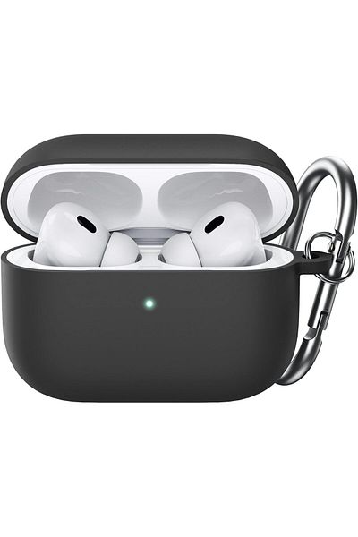 erorex Upgraded Silicone Case Cover For Airpods 4Th Generation 2024 With Keychain Hard Pc Interior