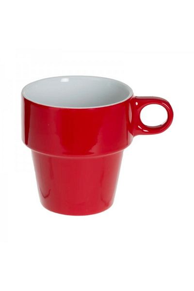 Secret de Gourmet Set of 4 multi-colored cups with stand and metal serving basket, Coffee Break