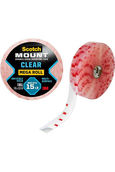 erorex Mount Clear Tape 1 In X 450 In 25.4Mm X 11.4M 1 Roll Pack Holds 6.8 Kg Using 1.52 M Transparent