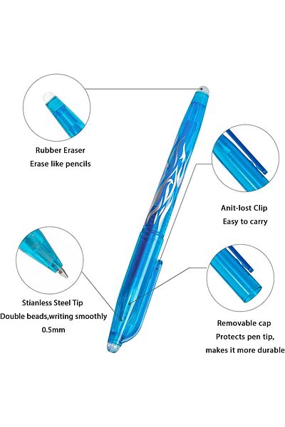 erorex Erasable Pen 0.5Mm Erasable Ballpoint Pen Magic Eraser Pen Ink Pen Neutral Pen Creative Color