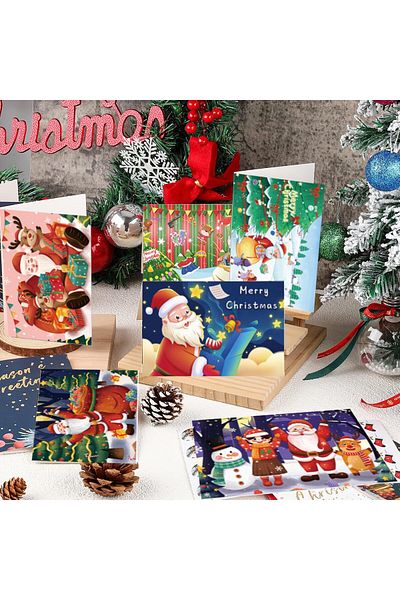erorex 12Sets Christmas Cards Assortment Christmas Greeting Cards With Envelopes And Stickers 4X6 Inch