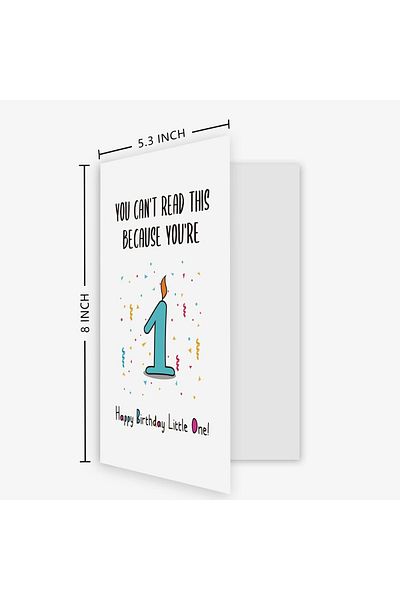 erorex Funny First Birthday Card Happy Birthday Little One Card You Can'T Read This Because You'Re 1