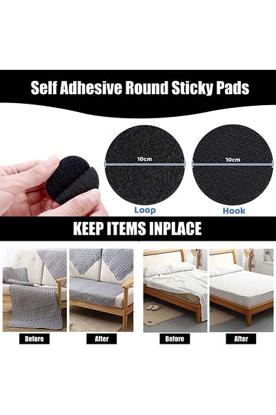 erorex 50 Pairs 6Cm Self Adhesive Round Sticky Pads With Heavy Duty Adhesive Hook Loop Strip Mounting Tape