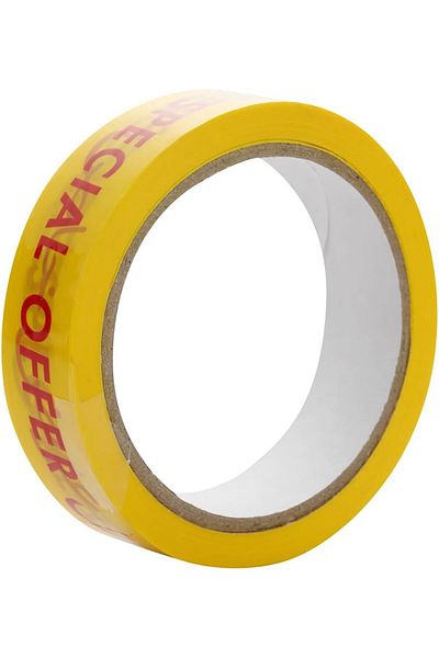 erorex Snail Special Offer Yellow Tape 2.5Cmx50M Heavy Duty Adhesive Tape Roll With Red Text In Arabic And