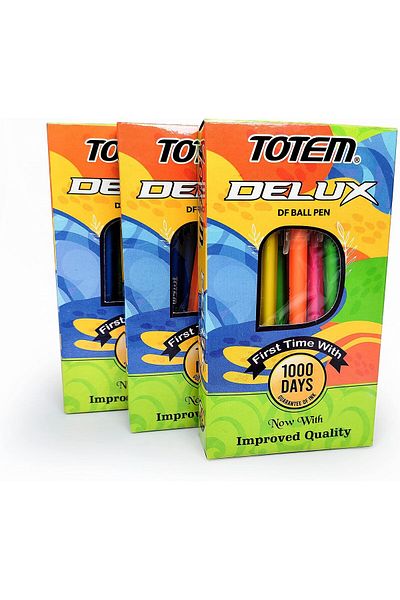 erorex Delux Ball Pens 60 Blue Ink Pens Lightweight And Colorful Body Design 0.7 Mm Tip Use And Throw Pens