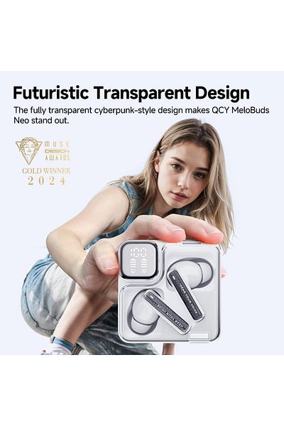 erorex سماعات أذن Ailybuds Clear Bluetooth 13 مم، سماعات أذن لاسلكية HiFi TWS، 4 ميكروفونات، صوت واضح، مكالمات منخفضة