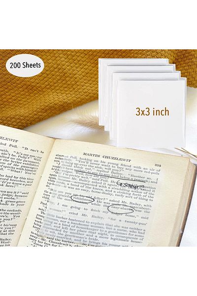 erorex 200 Sheets Transparent Sticky Notes 3X3 Inch Translucent Adhesive Notes See Through Post It Notes