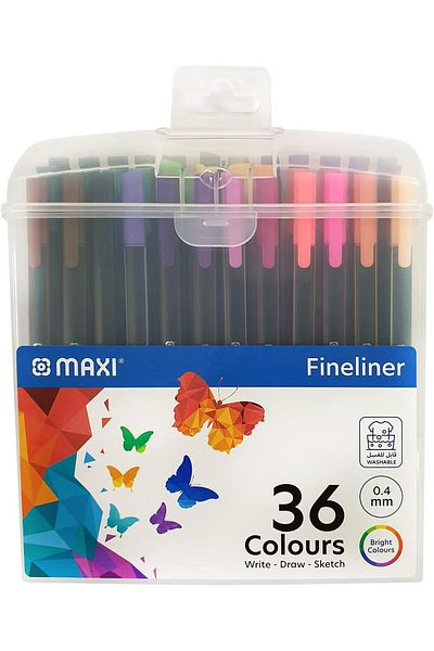erorex Mx Fl36 Triangular Fineliner Marker 36 Colour 0.4 Mm Size