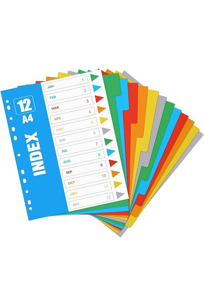 erorex 12 Pack 3 Ring Binder Dividers Assorted Color Folder Dividers With 11 Hole For 3 Ring Binder Thick