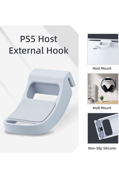 erorex مجموعة من 2 حامل لسماعات الرأس اللاسلكية ثلاثية الأبعاد لجهاز PS5 وحامل وحدة التحكم وخطاف يجعل اللعبة