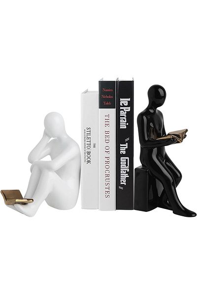 erorex Decorative Bookends Modern Home Decor Accents Ceramic Bookends Book Ends Bookends For Shelves Book
