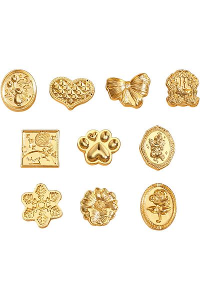 erorex 10Pcs Envelope Seal Wax Stamp Set Shaped Fire Lacquer Wax Grain Envelope Seal Wax Stamp Set