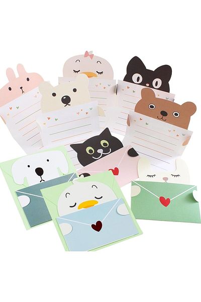 erorex 18Pcs Holiday Greeting Cards Unique Animal Shaped Greeting Cards With Envelope Gift Greeting Cards
