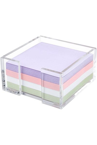erorex Acrylic Sticky Note Holder 3 X 3 Crystal Clear Acrylic Notepad Holder Acrylic Sticky Note Dispenser