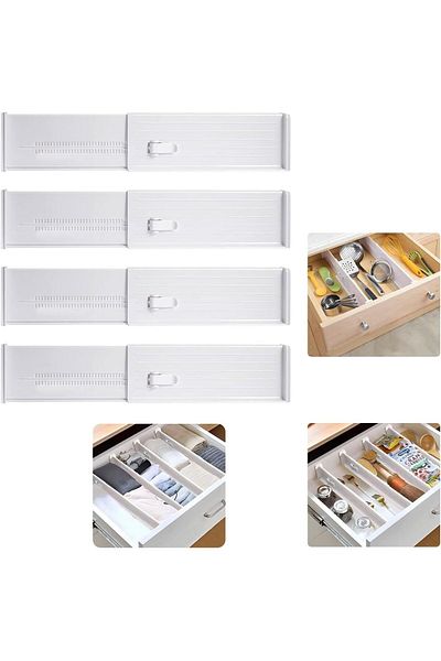 erorex Drawer Dividers Organizers 4 Pack Expandable Drawer Organization Separators Adjustable Plastic