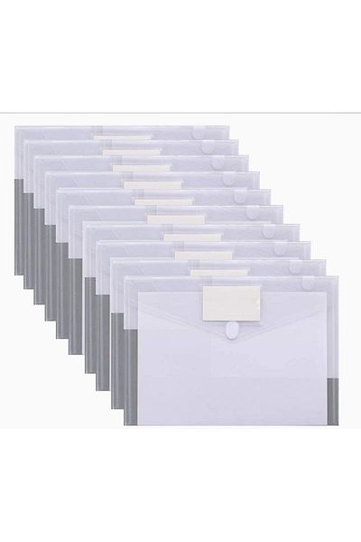 erorex 10 Pack Plastic Envelopesexpanding File Folders Clear Document Folders A4 Size File Envelopes With